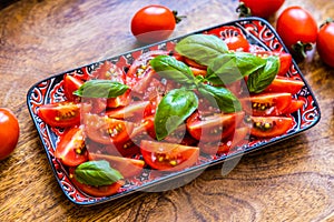 Fresh and raw tomato salad