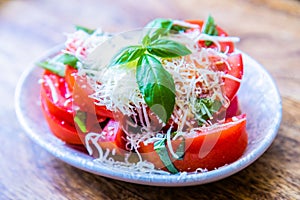 Fresh and raw tomato salad