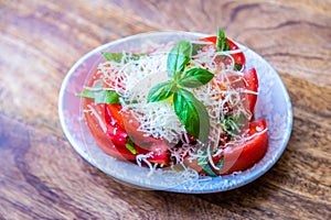 Fresh and raw tomato salad