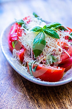 Fresh and raw tomato salad