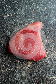 Fresh raw tuna steak.