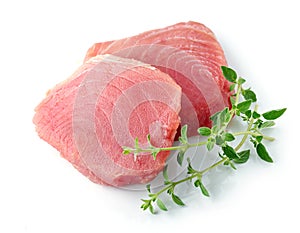 Fresh raw tuna steak
