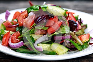 Fresh raw Vegetable mixed salad. close up