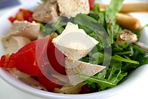 Fresh raw vegetable salad as a healthy snack
