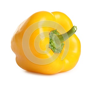 Fresh raw yellow bell pepper isolated on white