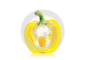 Fresh raw yellow pepper isolated on a white