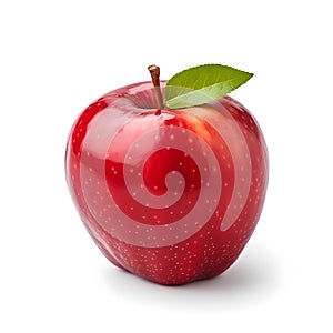 Fresh red apple isolated white background