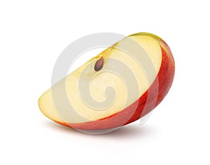 Fresh red apple slices isolated on white background, With clipping path