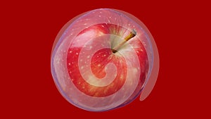 Fresh red apple spin and float - isolated with alpha channel. Seamless loop.