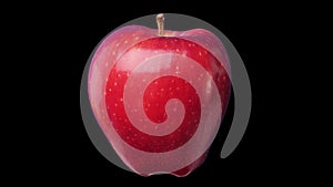 Fresh red apple spin and float - isolated with alpha channel. Seamless loop.