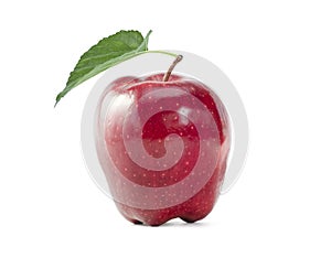 Fresh red apple  on white background. Isolated concept and clipping path.