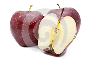 Fresh red apples isolated on white background