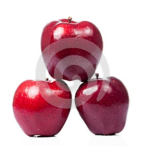 Fresh red apples isolated on white. Red apple on white backgro