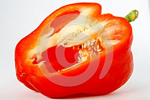 Fresh Red Bell Pepper with Exposed Seeds