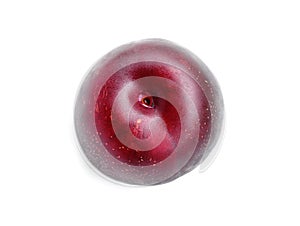 Fresh red cherry plum fruit isolated on white