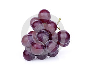 Fresh red grape isolated on white