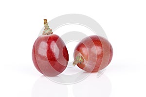 Fresh red grape isolated on white