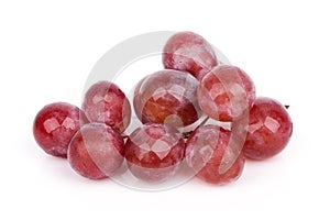Fresh red grape isolated on white