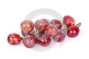 Fresh red grape isolated on white
