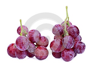 Fresh red grape isolated on white