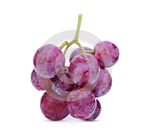 Fresh red grape isolated on white