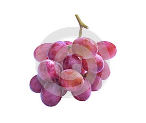 Fresh red grape  on white background