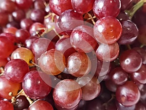 fresh red grapes on a white plate
