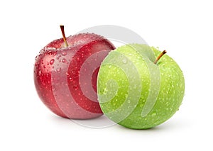 Fresh red and green apple