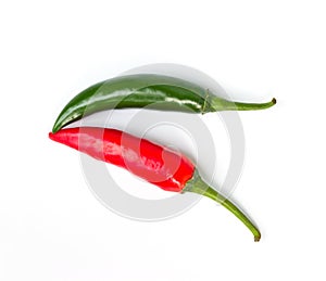 Fresh red and green chilli
