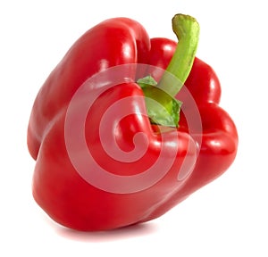 Fresh red paprika, bell pepper isolated on white background