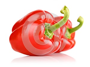 Fresh red pepper fruits isolated