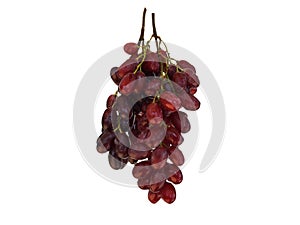Fresh red and purple Bunch of grapes with water drop isolated on white background