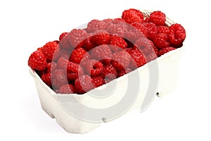 Fresh red raspberries isolated