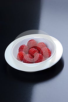 Fresh red raspberries, still life, closeup and detail view