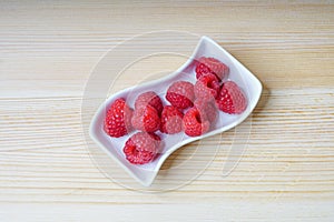 Fresh red raspberries, still life, closeup and detail view