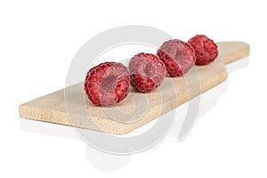 Fresh red raspberry isolated on white