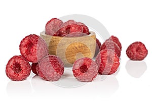 Fresh red raspberry isolated on white