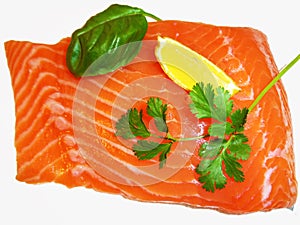 Fresh red salmon fish