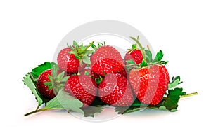 Fresh red strawberry isolated on a white background include clipping path