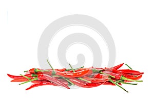 Fresh red thai hot chili isolated on white