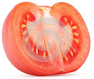 Fresh red tomato cut in half