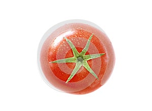 Fresh red tomato on white background