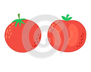 Fresh red tomato, whole and slice. Ripe vegetable, vegetarian healthy food.
