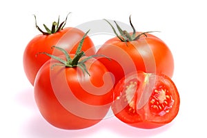 Fresh red tomatoes isolated