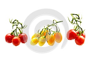 Fresh red tomatoes on white background isolated