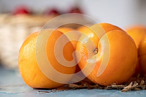 Fresh ripe armenian plums