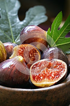 Fresh ripe black figs