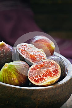 Fresh ripe black figs