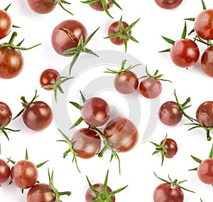 Fresh ripe cherries tomato with green peduncle