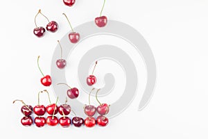 Fresh ripe cherry pattern isolated